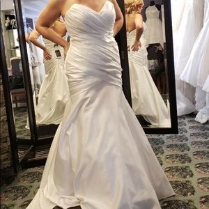 White satin wedding dress. New with tags.
